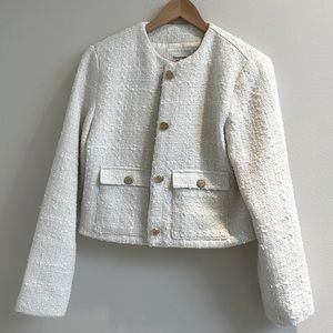 Abercrombie & Fitch Collarless Tweed Jacket